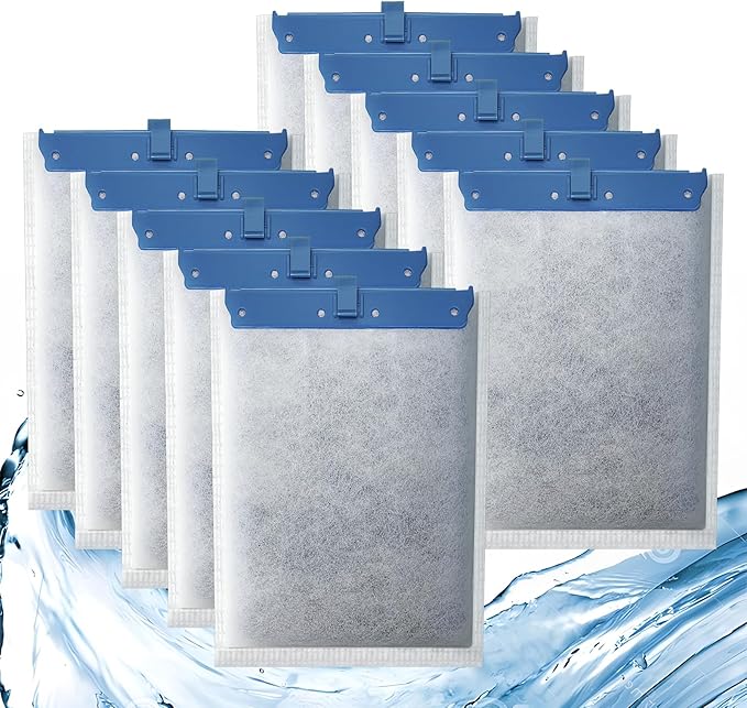 Pryitier 10 Pack Filter Cartridge for Whisper Bio-Bag Filters, Large Aquarium Replacement Filter Cartridges for Whisper Filters 20i,40i/IQ20,30,45,60/PF20,30,40,60 and ReptoFilter