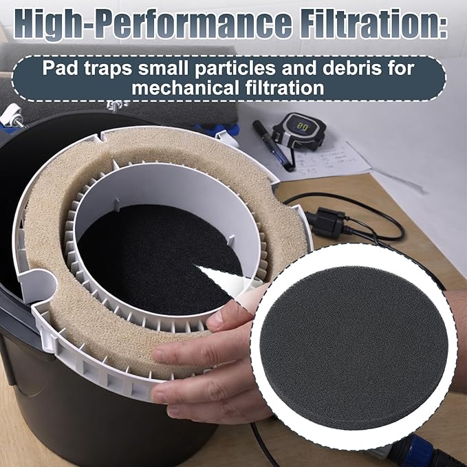 Fx4 Carbon Filter Pads Compatible with Fluval FX4 FX5 / FX6 Canister Filter,Replacement Carbon Impregnated Foam Pads Aquarium Filter Media Pack of 12