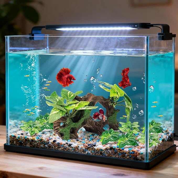 8 Pcs Driftwood Cave Aquarium Decor Decor Silk Aquarium Plants Leaves are Soft and Safe for Aquarium Decoration and Fish Tank Decoration