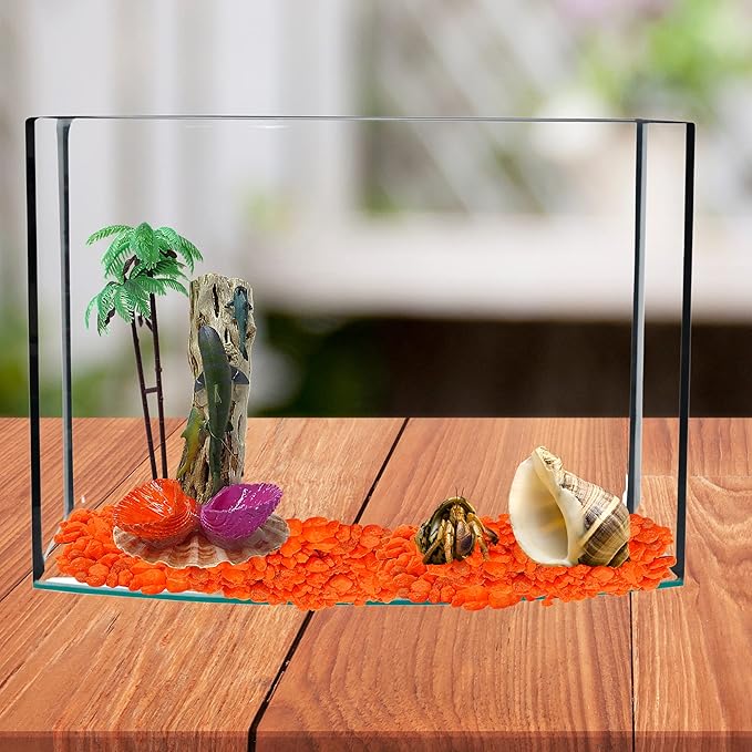 Needzo Hermit Crab Gravel Substrate with Scooper, Neon Rocks for Terrarium and Aquarium Habitats, Colors May Vary