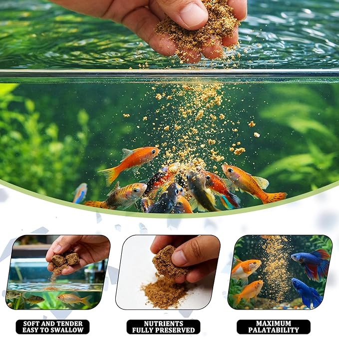 Brine Shrimp Cubes 1.7 oz | Slow Sinking Fish Food for Freshwater & Saltwater Aquariums | Nutrition for Bettas, Angelfish, Goldfish & Bottom Feeders (1.7 oz)