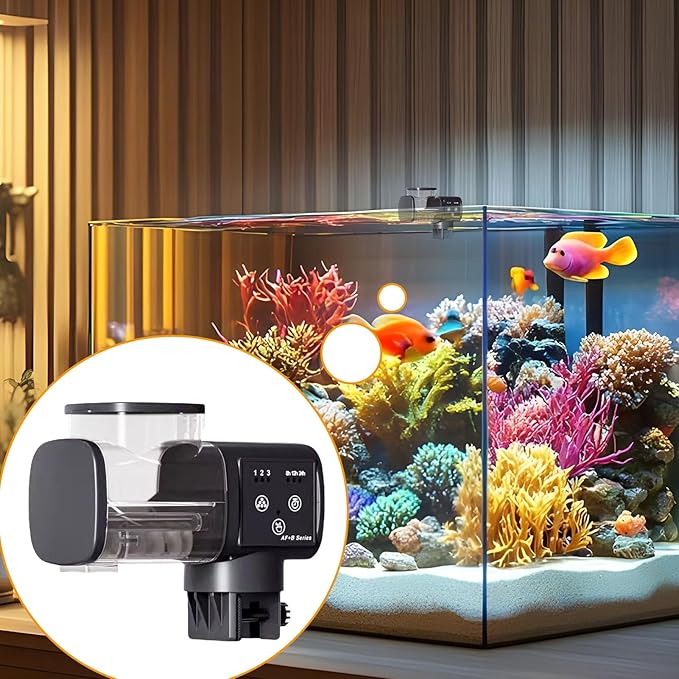 Fish Feeder for Aquarium,Automatic Waterproof Feeding Dispenser with Timer - Aquarium Automatic Feeder | for Betta Turtle Pellet Vacation Weekend Day Traveling Pond