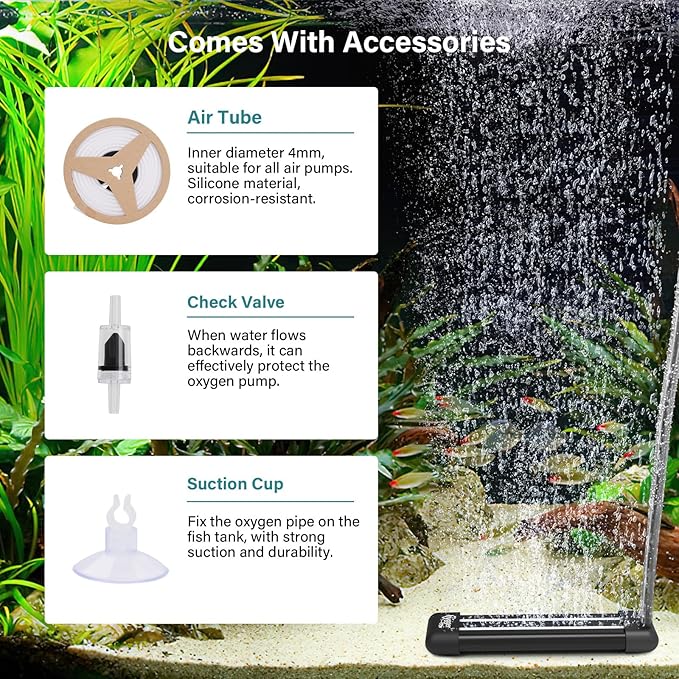 hygger Fish Tank Bubbler, Aquarium Air Stone with Special EVA Material, Air Bubbler for Nano Air Pump Fish Tank Small Bucket and Hydroponics