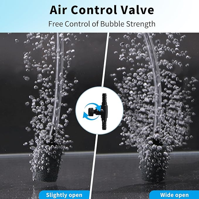 Premium 25FT 3/16inch Air Hose for Aquarium with Connector,Check Valve, Control Valve Accessories (Black, 25 ft.)