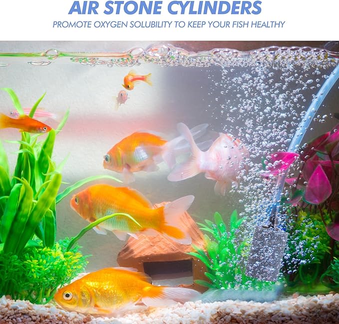 Shappy 20 Feet 36 Pcs Aquarium Air Pump Accessories, Standard 1/5" Tubing Aquarium Air Tubing for Fish Tank Contains Stones, Check Valves, Suction Cups, Straight Connectors, T-connectors
