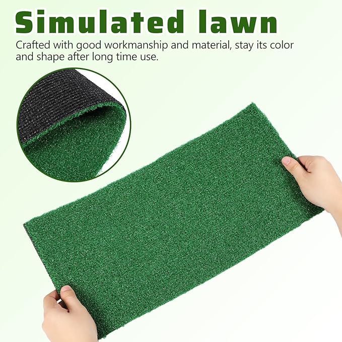 TOYANDONA Artificial Grass Turf - Turtle Basking Platform Accessories Aquarium Grass Mat Artificial Pet Turf for Fish Tank Reptile Terrace Turtle, 19. 6x9. 8 Inch