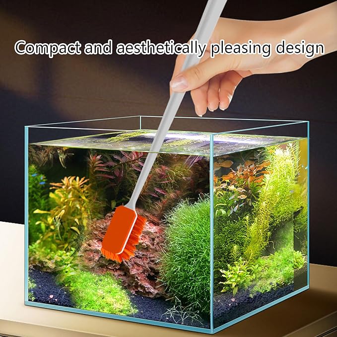 Long Handle Fish Tanks Brush Cleaner Double Side Bristle Scrubbing Brush 30cm Cleaning Brush Plastic Glass Algae Cleaner Aquarium Cleaning Tools
