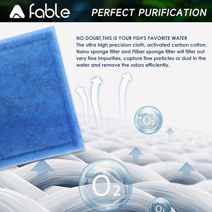 A Fable Aquarium Filter Cartridge Replacement for AquaTech EZ-Change #2 Aquarium Filter, for No.2 Cartridge, for marineland Filter b, Compatible with AquaTech 10-20 Gallon Power Filters (12 Pack)