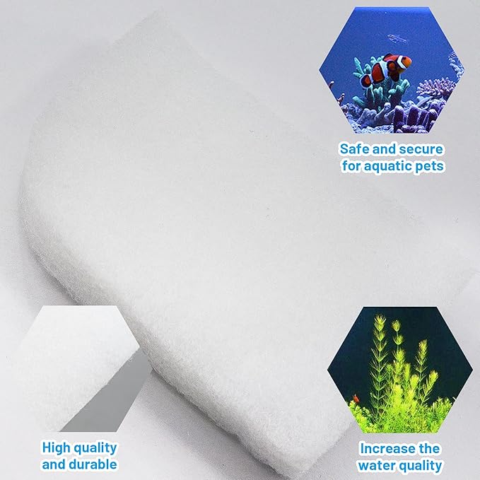 6 Pack Water Polishing Pads Compatible with Quick-Clear, Mechanical Filter Media for Aquariums, Fit The 307/407 and 306/406, A244A1