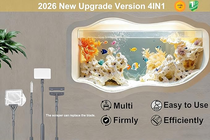 Carefree Fish Aquarium Scraper Blades 10Pcs for 4IN1 6IN1 7IN1 9IN1 Cleaning Tools Long Handle Algae Cleaner