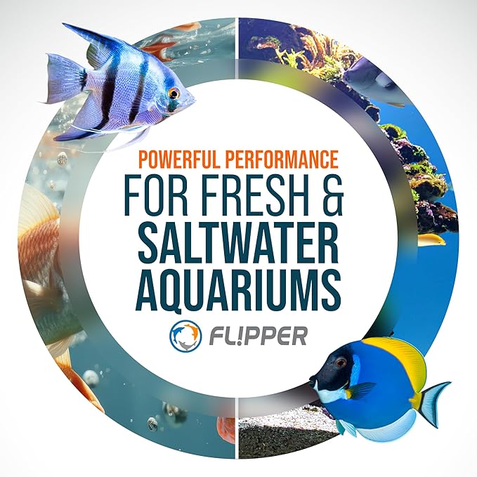 FLIPPER EDGE MAX Magnetic 2-in-1 Aquarium Cleaner for Glass and Acrylic Tanks up to 1 Inch (24mm) Thick – Dual Blade Design with Floating Algae Scraper and Cleaning Tool – LTD Clownfish