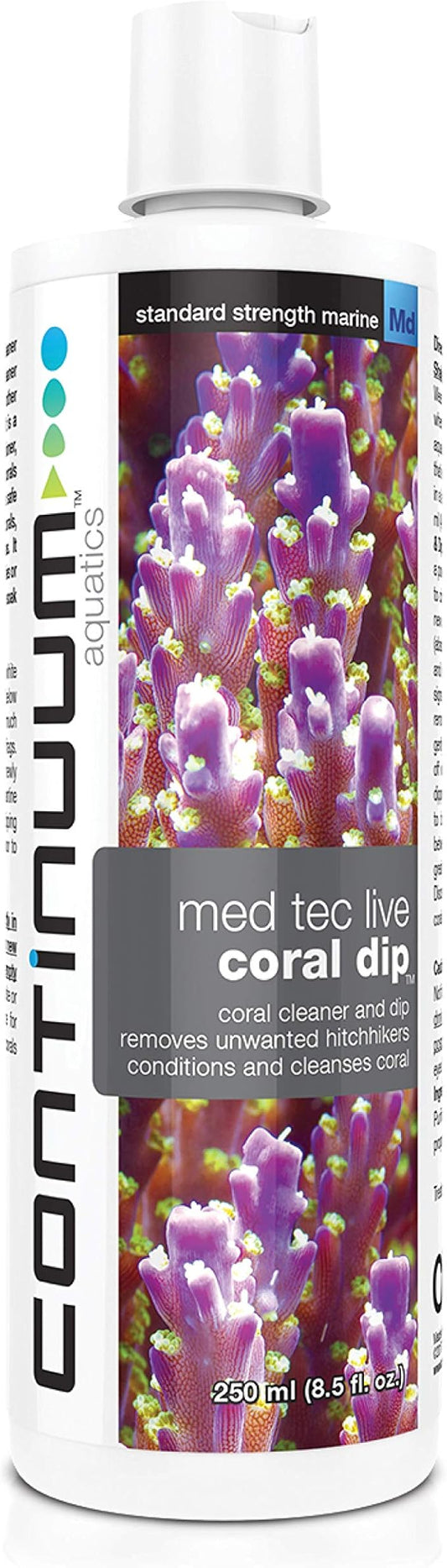 Continuum Aquatics Med Tec Live Coral Dip – Prophylactic Coral Cleaner to Cleanse and Condition Corals 250-ml