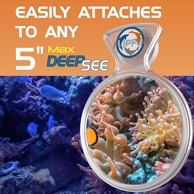 Flipper DeepSee Viewer Clear Orange Filter Attachment for Flipper DeepSee Viewer MAX 5" Magnetic Aquarium Glass Magnifier for Coral Color Correction, Reef Photography and Aquarium Videography