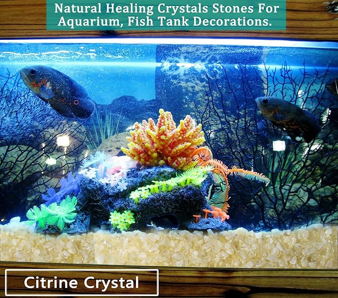 MAIBAOTA Natural Citrine Crystal Quartz Rocks Chips Vase Filler Rocks for Succulent Plant Small Fish Tank Aquarium Gravel Decorative Pebbles Stones(200 gram)