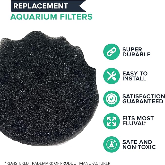 Think Crucial Replacement Aquarium Bio-Foam Filters - Compatible with Fluval FX4, FX5 & FX6 (6 Pack)