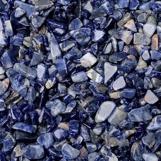 LAIDANLA Sodalite 1lb Crystal Polished Tumbled Stones Irregular Shaped Crystal Chips Bulk Natural Gemstone Aquarium Gravel Rocks Vase Filler Fish Tank Gravel Home Decoration