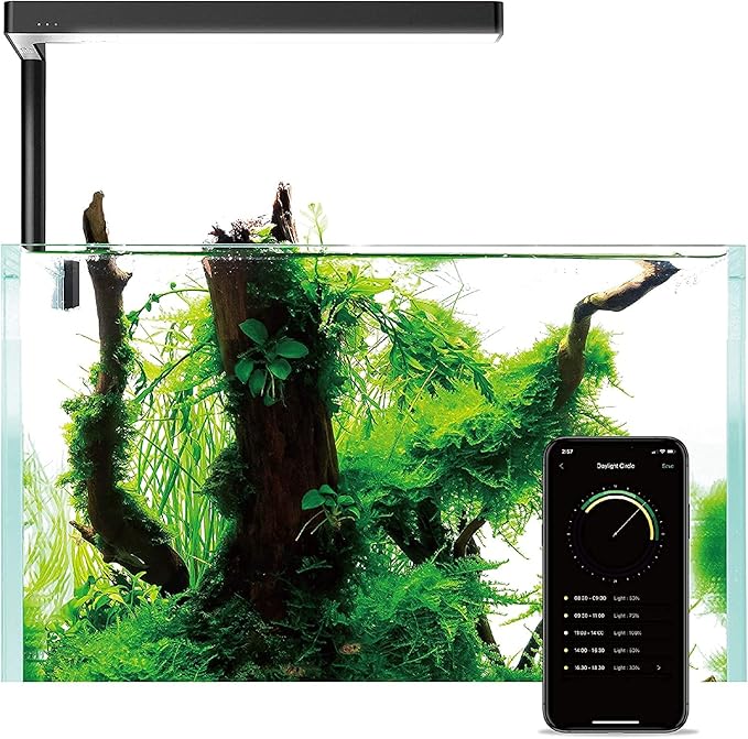 ONF Flat Nano Plus Bluetooth Tank Light with Metal Board Base, fits Aquarium Nano Tank, Betta Fish Tank, Potted Plants, Succulent, Miniature Landscape