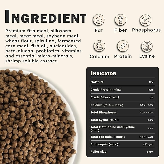 HARUTO Koi Food Growth Silk Worm 11lb – High Protein Floating Pellets for Fast Growth, Strong Body & Bones, Immune Support, Clear Water Formula for Koi Fish Pond