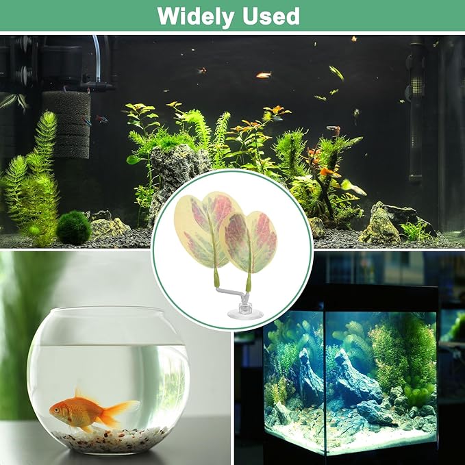 M METERXITY 2-Pack Betta Fish Leaf Pad, Hammock Plant Leaf Pad, Realistic Resting Fish Rest Bed for Fish Tank Decorations/Aquarium Accessories/Breeding [Pink Gradient, Heart-Shaped]