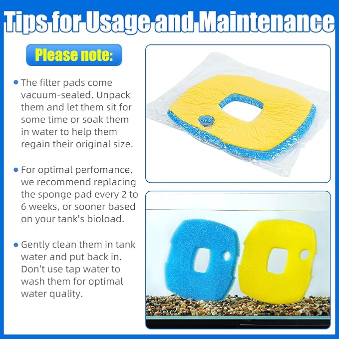 AQUANEAT Replacement Pond Filter Sponge Compatible with Anbull/VIVOHOME 950/1370GPH Pond Filter Pump (4pcs)