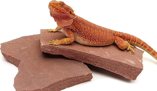 Natural Habitat Basking Rocks for Reptiles, Wyoming Rose, Medium Size Pair,
