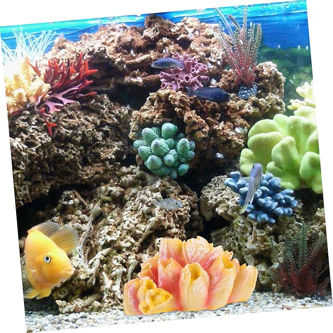 Aquarium Coral Reef Decoration Artificial Resin Coral for Tank Lightweight and Compact for Aquatic Environments and Home Decor Anemone Style