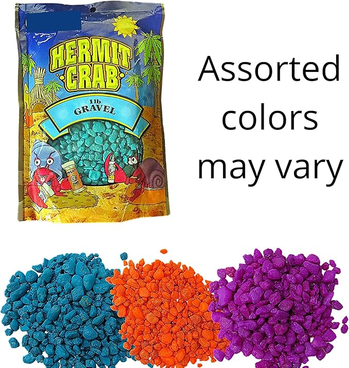 Needzo Hermit Crab Gravel Substrate with Scooper, Neon Rocks for Terrarium and Aquarium Habitats, Colors May Vary