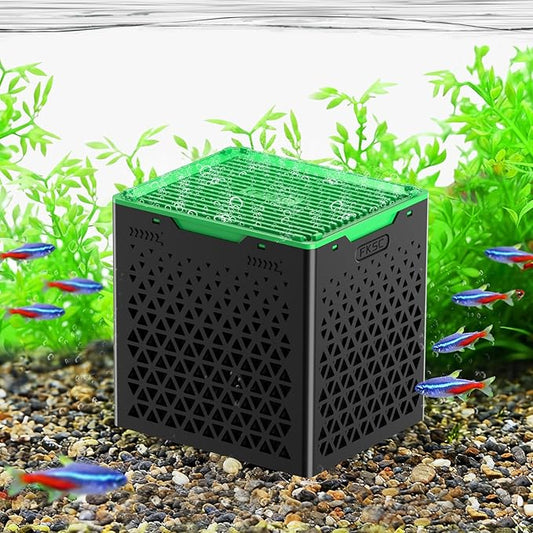 Pure Cube Water Trough Filter 3.0 Super‑Strong Filtration Aquarium Water Trough Activated Carbon Purifier Cube for Horse, Livestock, Fish Tanks & Ponds,Green,for 20 Gallons Tank