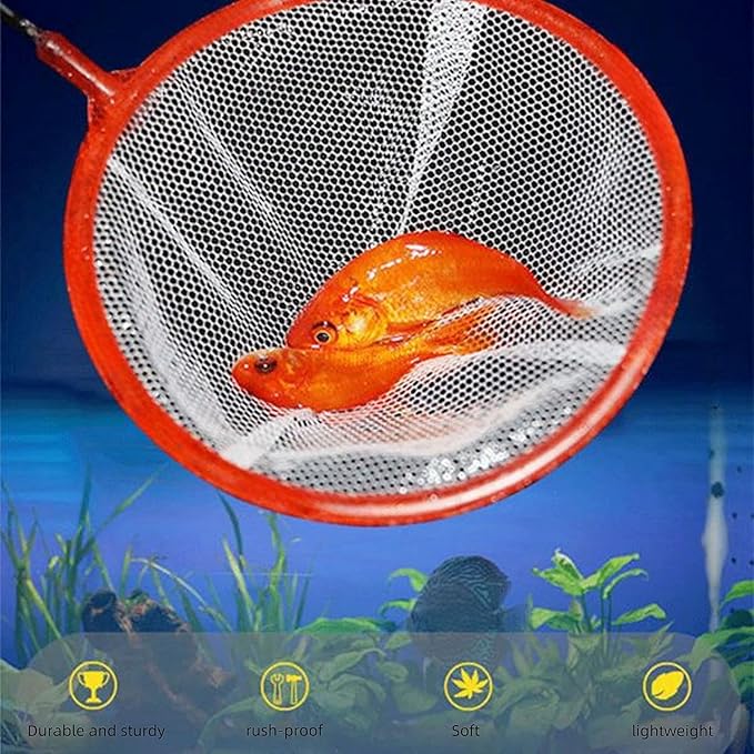 Aquarium Fish Net 30 PCS Cleaner Net Fish Tank Filter Nets High Density Fish Tank Mesh Nets, with Plastic Handle 5 Inches Diamete