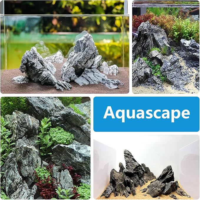 KINGRUI Natural Aquarium Rocks Seiryu Rock Stone 20lb Dragon Stone for Aquarium Landscaping Models Fish Tank Decoration Reptile and Amphibian enclosures 3 to 7 inch