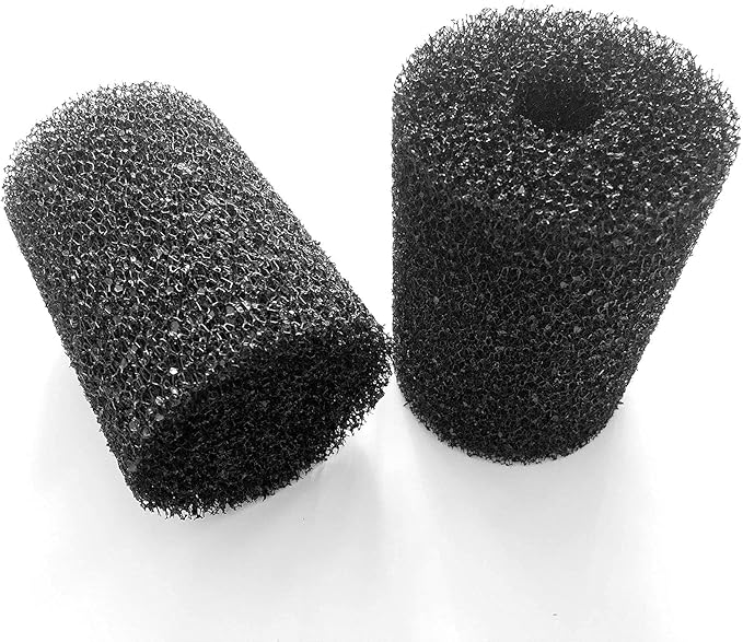 Wave Point 2 Pack X-Large Overflow Filter Box Intake Round Pre-Filter Foam Sponge 5.91" x 4.13" for Aquariums and Ponds (Fine 40 PPI)