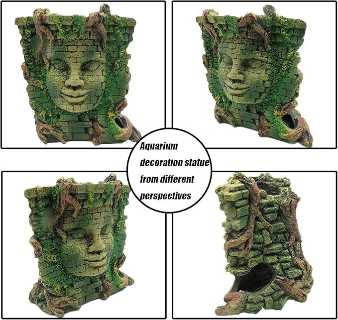 Tfwadmx Aquarium Decoration Statue Fish Tank Resin Ancient Roman Ruins Ornament Cave Hideout for Hermit Crabs Crayfish SuckerFish Guppy