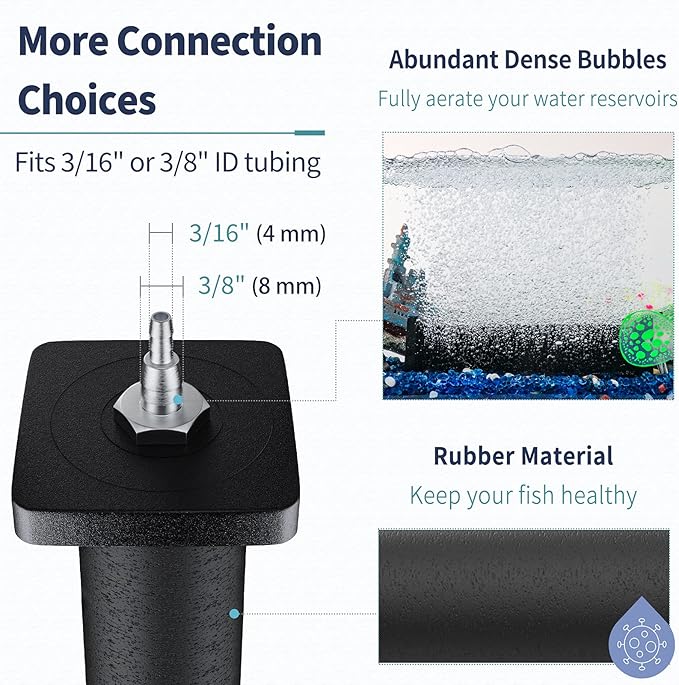Pawfly Aquarium 8 Inch Air Stone Cylinder for Larger Pump Bubble Diffuser for Outdoor Pond Garden Circulation System and Large Fish Tanks
