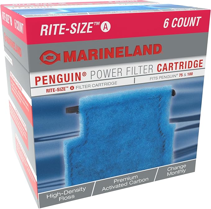 Marineland Penguin Rite-Size Cartridge,power filter cartridge, fit penguin 75 & 100,6 count