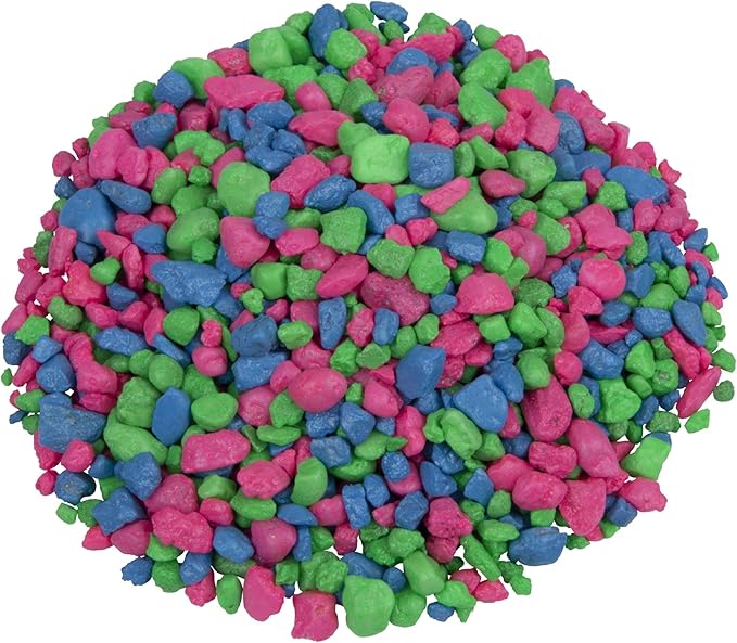 GloFish Aquarium Gravel, Pink/Green/Blue Mix, Complements GloFish Tanks, 5 Pounds
