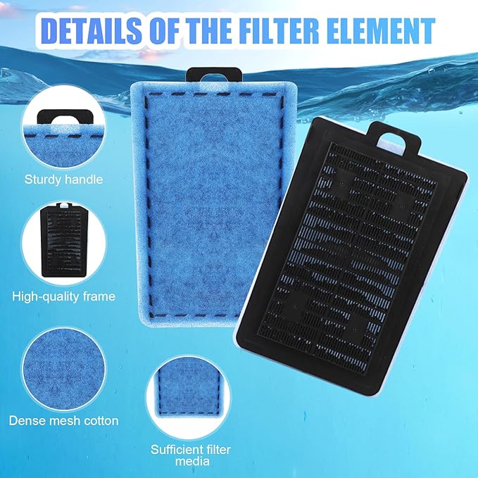 BOXOB 6pcs Rite-Size E Filter Cartridges for Marineland Emperor PRO 450 280 400, Premium Aquarium Filter Replacement for Fish Tank High-Efficiency Pads