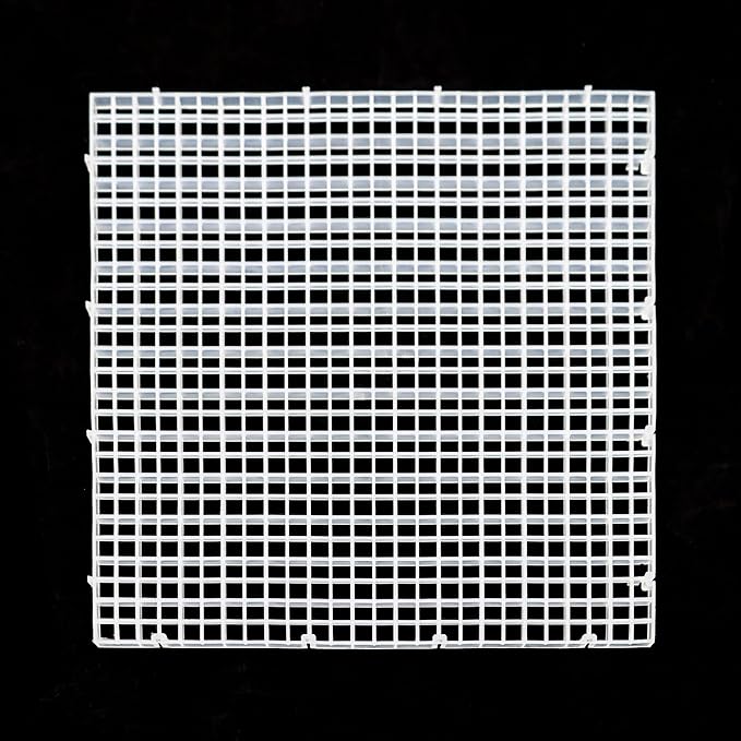 ALEGI 24 Pcs Aquarium Fish Tank Divider Plastic Egg Crate Aquarium Filter Bottom Tray Grid Isolation Board Partition Net Pane Separator (L 24pcs)