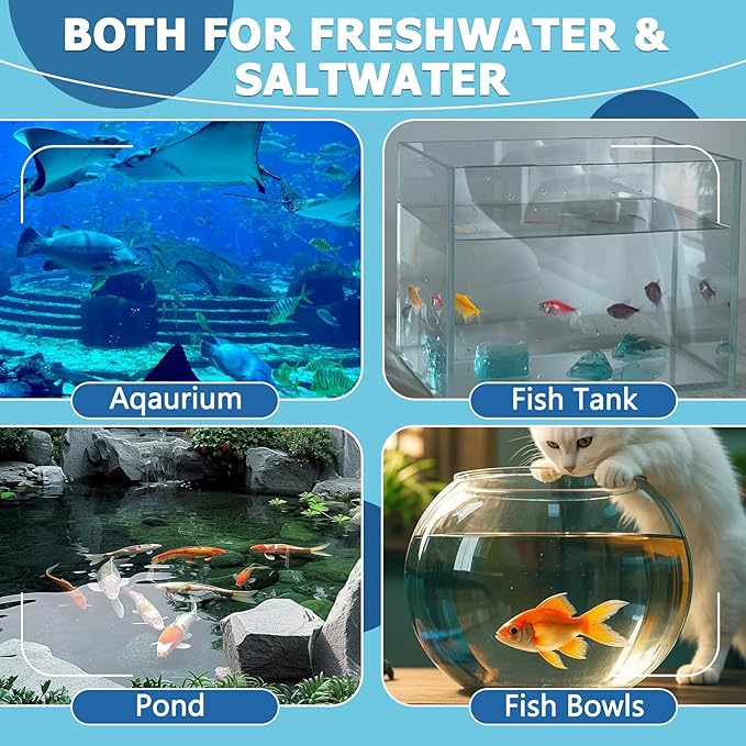 Aquarium Test Strips for Freshwater Fish – 9 in 1 Fish Tank Water Test Strips, Fast & Easy Color Chart for Beginners, Test Ammonia Nitrite Nitrate pH Chlorine Hardness, 50 Strips