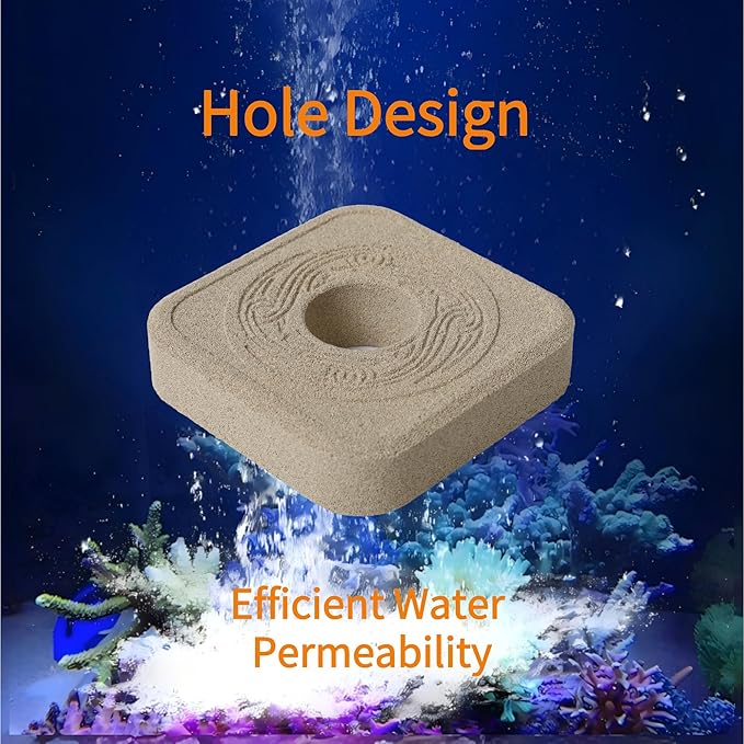 Aquarium Ceramic Plate Bio Filter Media Biological Filter Brick with Orange Border Square Circular Holefor Marine and Freshwater Fish Tank