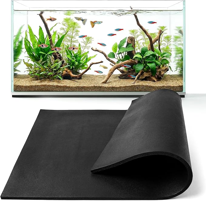 UNIFAMILY Aquarium Leveling Mat 6 Gallon, Fish Tank Mat for Shock Absorbing 15.7 X13 in, Waterproof Aquarium Mats for Under Tank,Heavy Weight Support Fish Tank Compressible Neoprene Mat