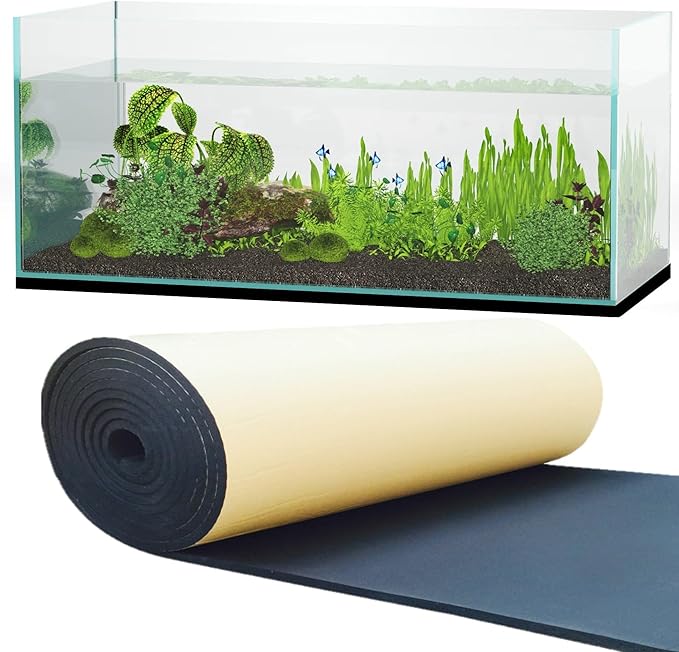 Aquarium Leveling Mat- Compressible Neoprene Foam, Water resistant, Heavy weight support, and Easy to Cut for Fish Tank Stability, Black (24x36 in)