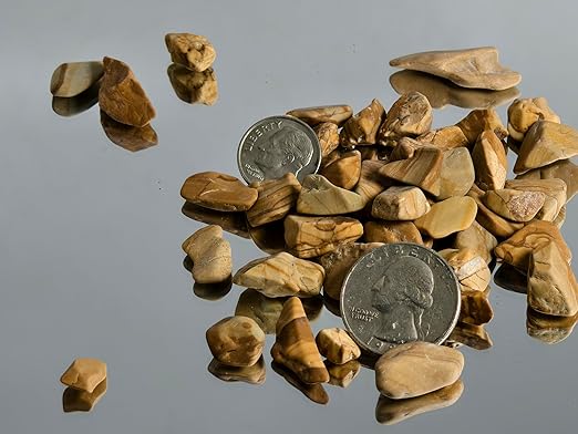 Wood Brown Pebbles,Small Gravel,1/4 Inch Nature Stones,Rocks for Reptile Terrarium,Turtle Tank,Indoor Plant Pots,Succulent,Garden Decor,Fish Tank,Vases,Aquarium Landscaping,5Lb