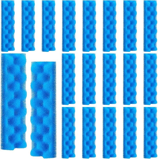 Maxcheck 20 Pcs Sponge Foam Compatible with Foam Filters Media Replacement Sponges for Aquarium Filters Fish Tank Accessories, Blue