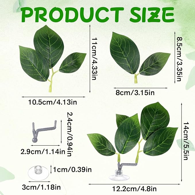 4 Pcs Fish Leaf Pad, Betta Leaf Hammock Adjustable Plastic Plants with Suction Cup Aquarium Decor Fish Tank Accessories Simulating The Natural Habitat for Betta Spawning Grounds Breeding Resting Bed