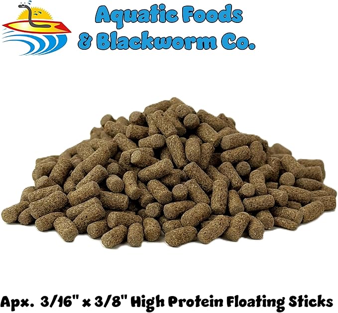 High Protein Floating Sticks for Arowana, Oscars, Koi & All Pond Fish, Aquatic Turtles, All Tropical Fish, APX Size 3/16" x 3/8" …6oz Small Jar