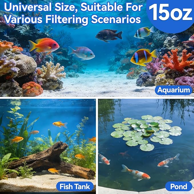 Sukh Ceramic Bio Filter Media - 425g for Aquarium Biological Filtration,Compatible with HOB, Canister, Sump & Pond Filters,High Surface Area Ceramic Rings with 2 Mesh Bags