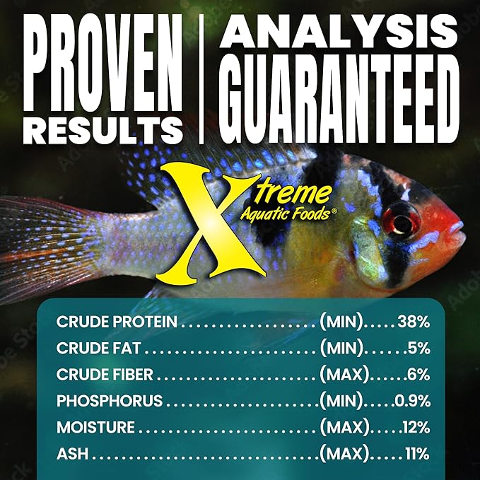 Xtreme Community Peewee 1.5mm Pellets: Slow Sinking & Ideal for Community Fish - Boosts Immune & Digestive Health, Enhances Color & Energy, Max Protein Fish Food – USA Farm Grown (5oz)