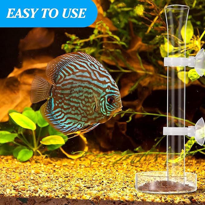 Chengu 3 Pieces Shrimp Feeding Tube and Dish Set, 8 Inch Glass Shrimp Feeder Tube and 2 Aquarium Dish Bowl Fish Tank Feeding Supplies for Fish Tank Aquarium