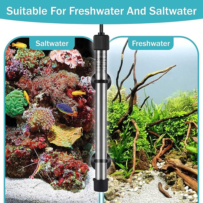 hygger 802 Aquarium Titanium Heater Rod Fish Tank Heating Element Replacement Heater Tube (Controller Excluded) 100W