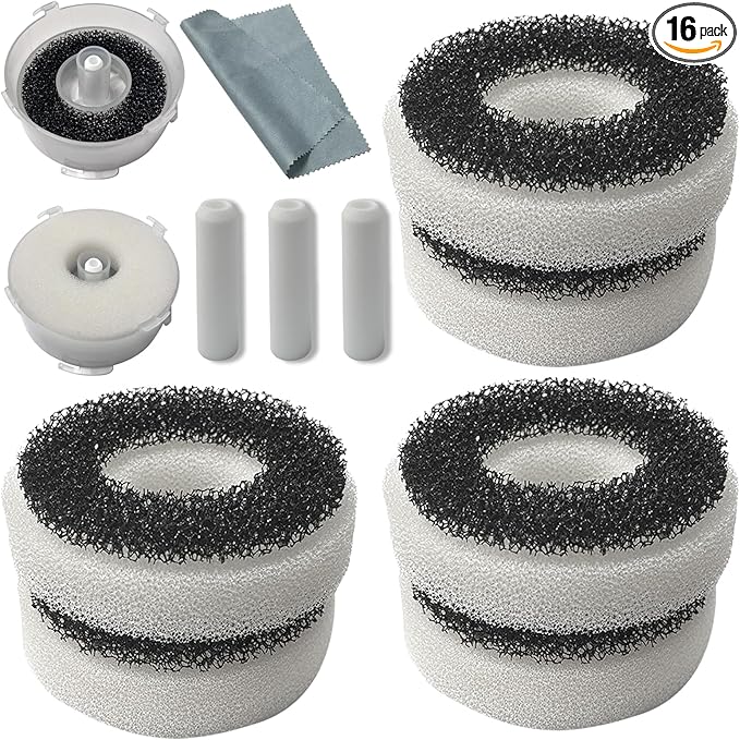 Compatible Replacement Set for Biorb Filter - Carbon Rings, Foam, Air Stone & Cleaner Pad (6 Foam Pieces, 3 air Stones, 1 pad)